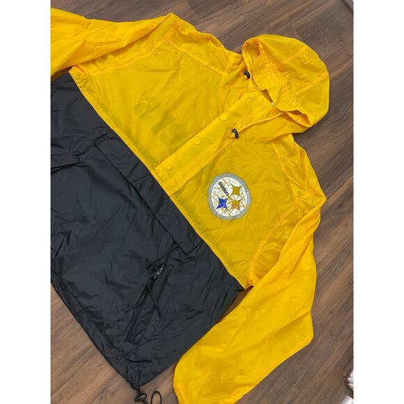 VTG 90s NFL Game Day Pittsburgh Steelers 1/2 button anorak pullover windbreaker - Picture 3 of 4